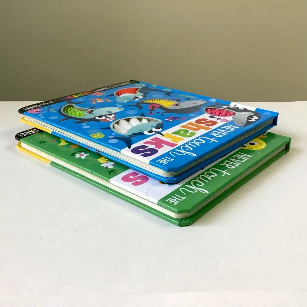 Never Touch the Easter Chicks, and Sharks Board Books Set Kids Sensory Textured